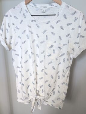 J. By J. Crew Pineapple Print Tie Front T-shirt